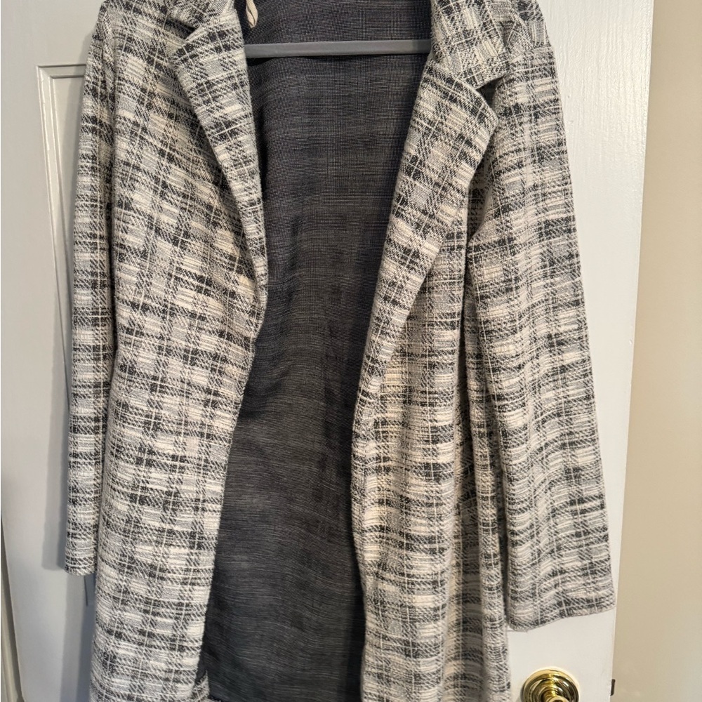 Plaid Coat + Sweater Dress Outfit Bundle M/L Workwear Layered Fall Winter Look - Picture 5 of 5